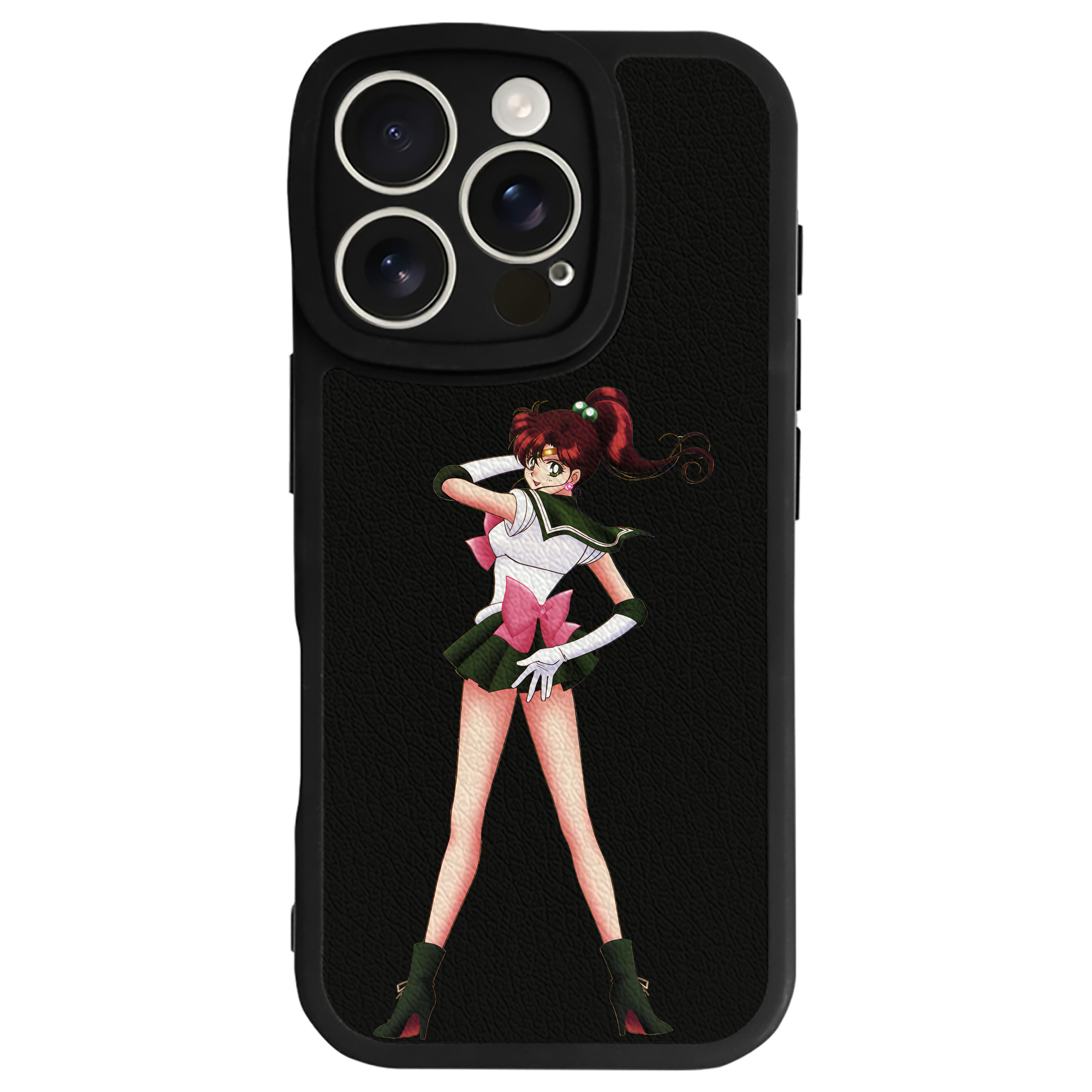 （画像用） 美少女戦士セーラームーン 木野 まこと きの まこと Sailor Moon Kino Makoto （セーラージュピター；Sailor Jupiter） 【iPhone 16シリーズ対応】シリコンスマホケース（レザー調） 材質：シリコン